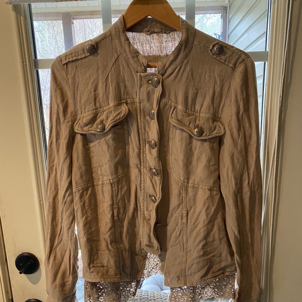 Free People Emilia Lace-Trim Jacket